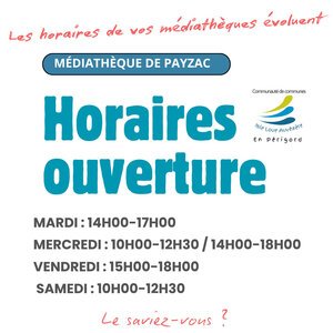 changement horaires médiathèque